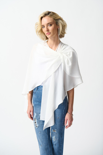 Gathered Front Cape Style 242056. White