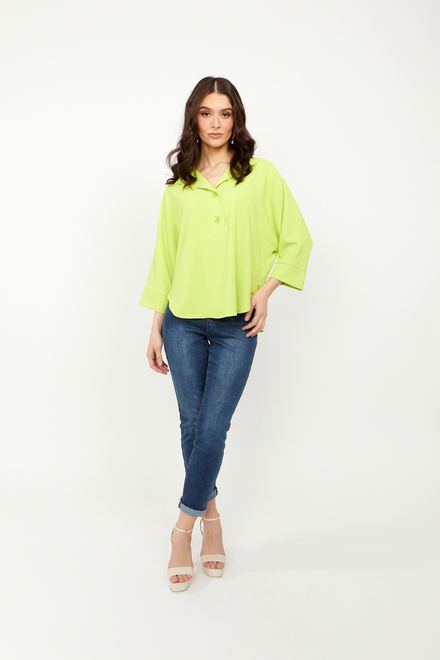 Oversized Henley Top Style 242057. Key Lime. 5