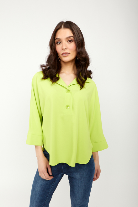Oversized Henley Top Style 242057. Key Lime. 4
