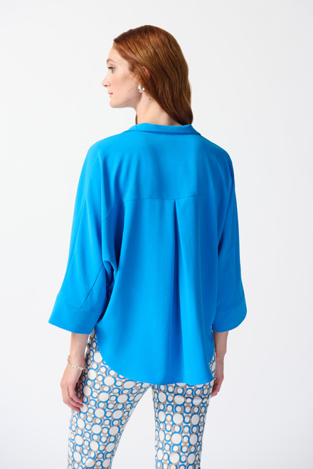 Oversized Henley Top Style 242057. French Blue. 2