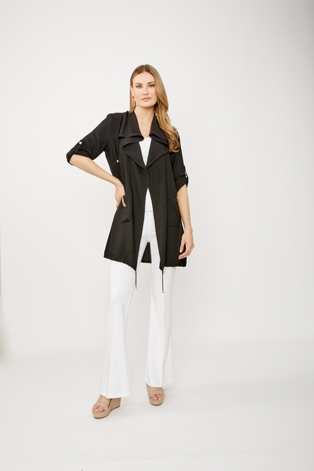 Open Front Trench Coat Style 242058. Black. 5