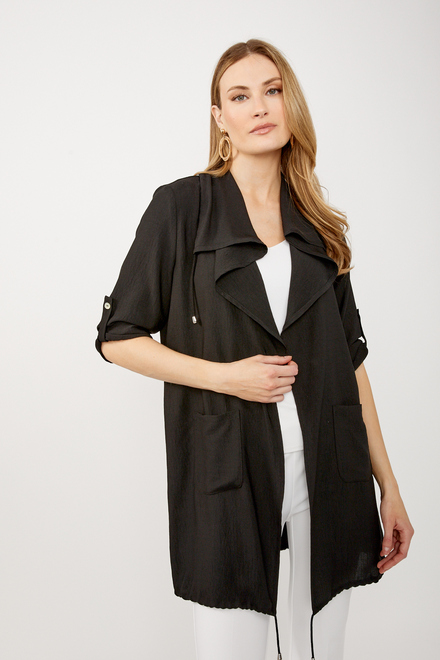 Open Front Trench Coat Style 242058. Black. 4