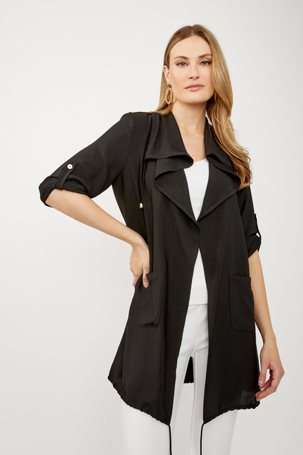 Open Front Trench Coat Style 242058. Black