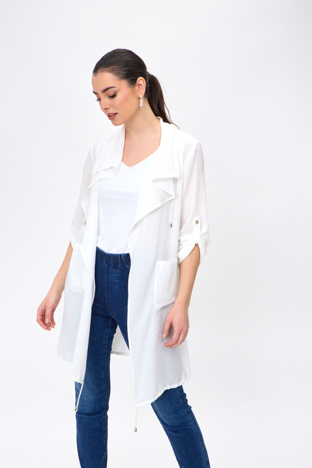 Open Front Trench Coat Style 242058. White