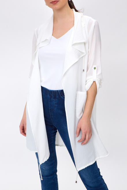 Open Front Trench Coat Style 242058. White. 2