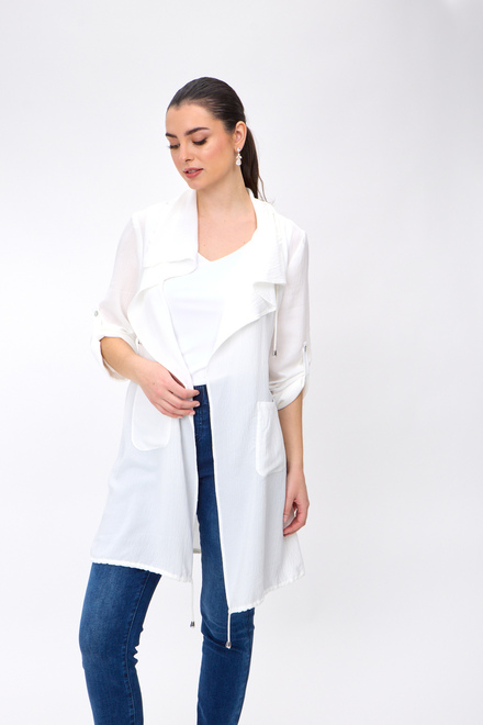 Open Front Trench Coat Style 242058. White. 5