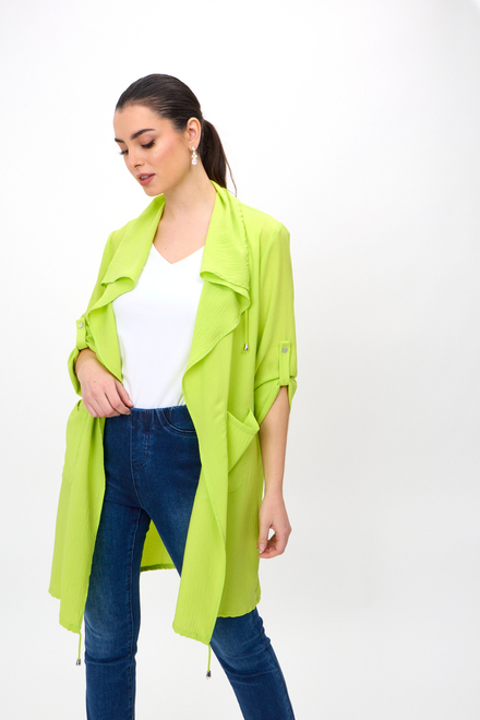 Open Front Trench Coat Style 242058. Key Lime. 5