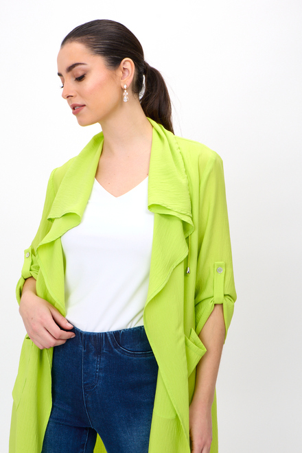 Open Front Trench Coat Style 242058. Key Lime. 4