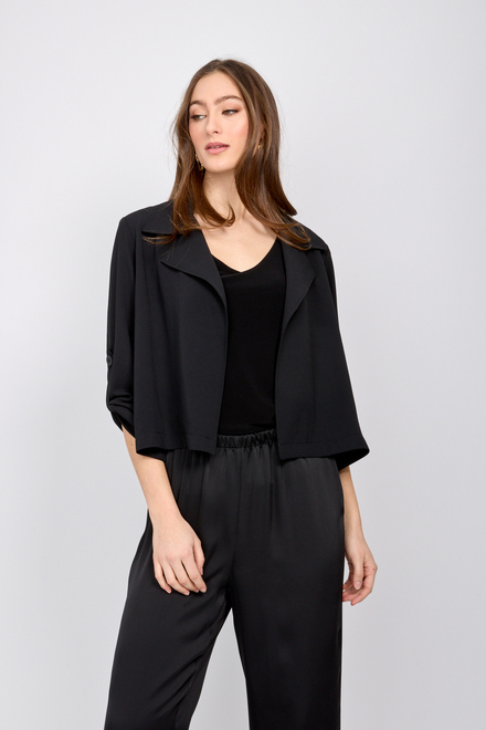 Cropped Rolled Tab Top Style 242059. Black