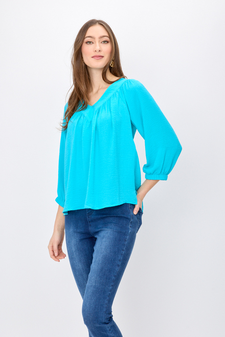 V-Neck Peasant Blouse Style 242062. Seaview. 4
