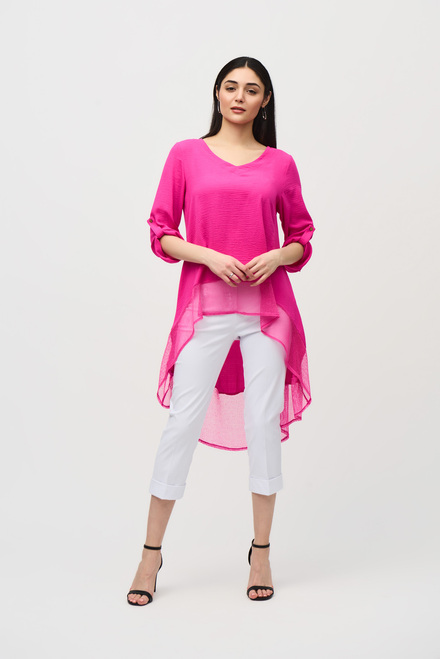 Asymmetric Hem Tunic Style 242066. Ultra pink