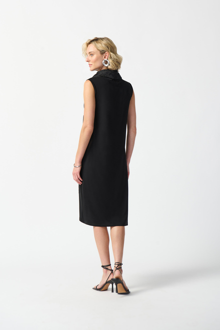 Shawl Collar Dress Style 242067. Black. 4