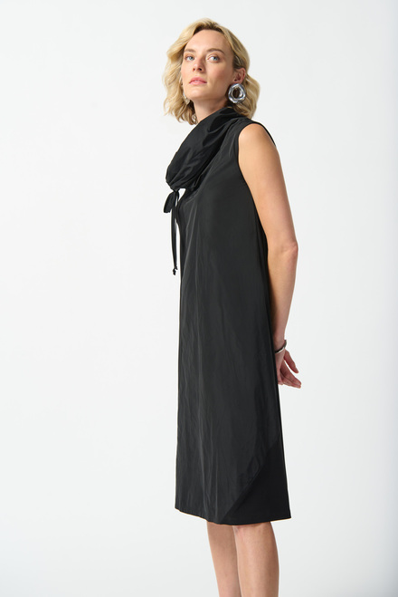 Shawl Collar Dress Style 242067. Black. 5