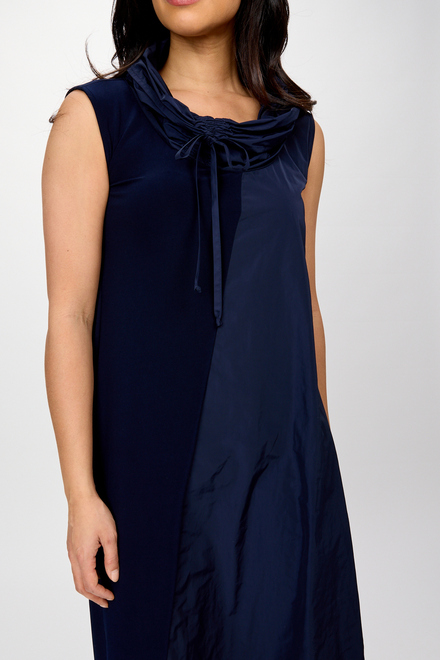 Shawl Collar Dress Style 242067. Midnight Blue. 5