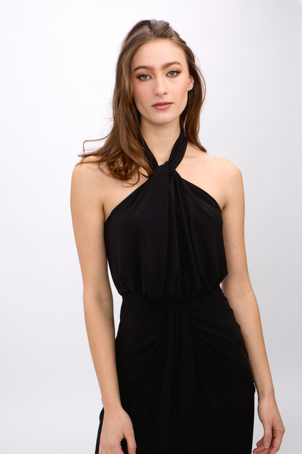 Halter Neck Maxi Dress Style 242071. Black. 4