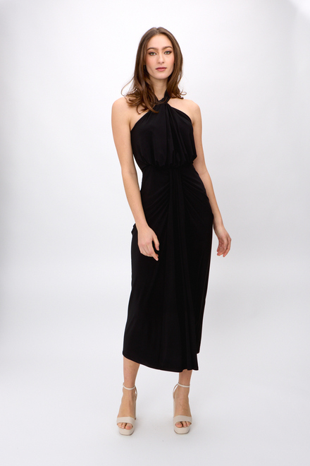 Halter Neck Maxi Dress Style 242071. Black. 5
