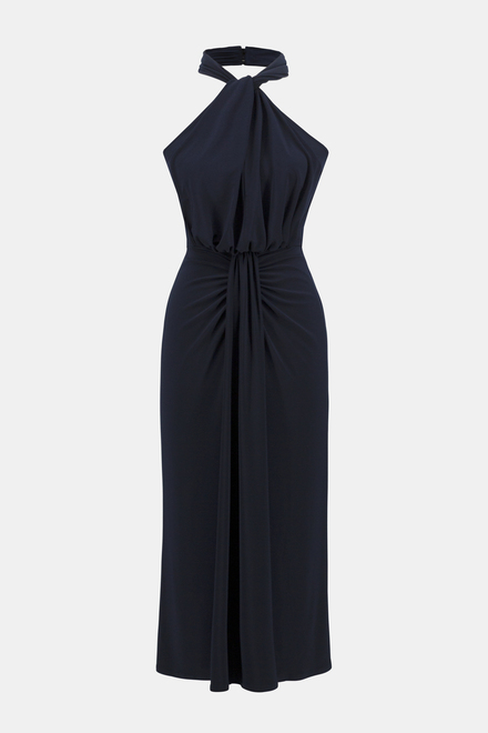 Halter Neck Maxi Dress Style 242071. Midnight Blue. 6