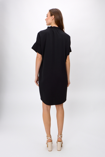Ruffle Collar Shirt Dress Style 242072. Black. 2