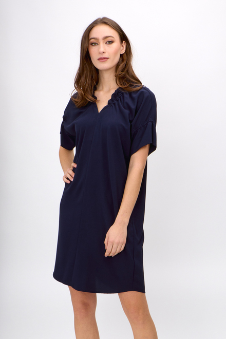 Ruffle Collar Shirt Dress Style 242072. Midnight Blue. 5