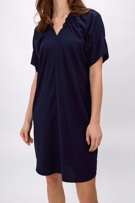 Ruffle Collar Shirt Dress Style 242072. Midnight Blue. 3