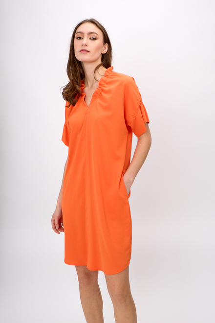 Ruffle Collar Shirt Dress Style 242072. Mandarin