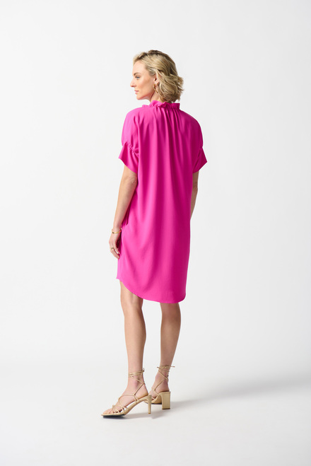 Ruffle Collar Shirt Dress Style 242072. Ultra Pink. 2