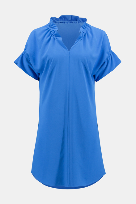 Ruffle Collar Shirt Dress Style 242072. French Blue. 4