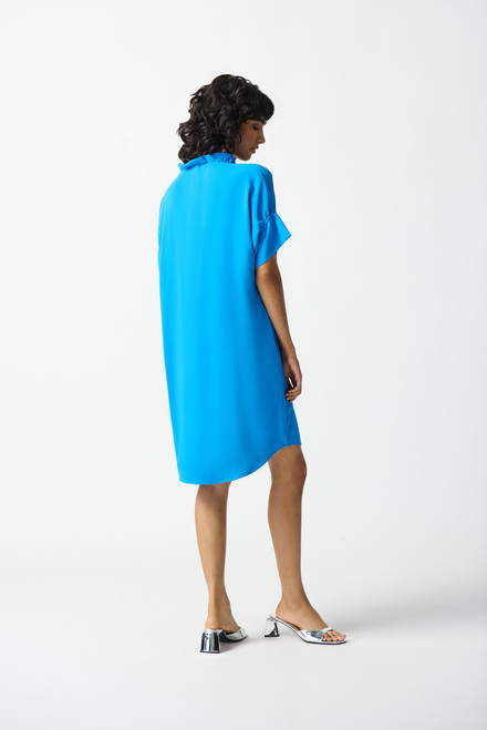 Ruffle Collar Shirt Dress Style 242072. French Blue. 2
