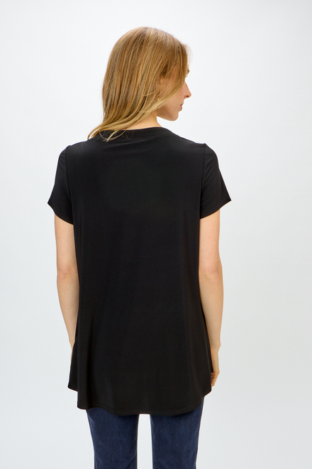 T-shirt fluide, coutures diagonales mod&egrave;le 242087. Noir. 2