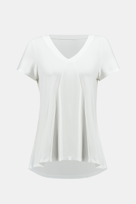 T-shirt fluide, coutures diagonales mod&egrave;le 242087. Vanille 30. 4