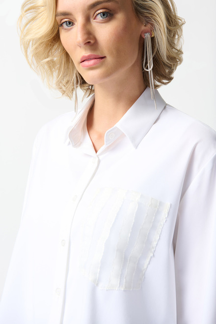 Loose-Fit Textured Blouse Style 242091. White. 3