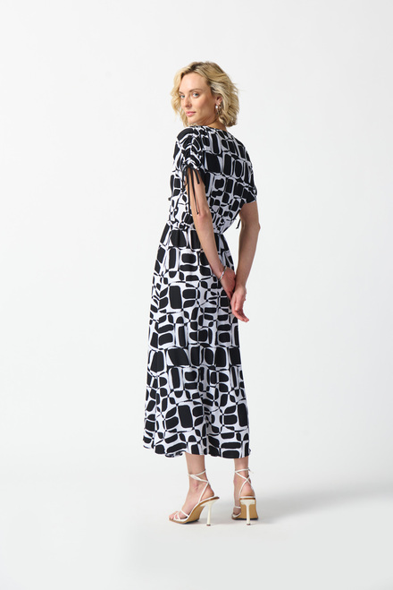 Abstract Print Maxi Dress Style 242100. Vanilla/black. 2