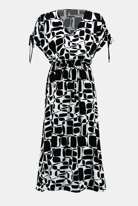 Abstract Print Maxi Dress Style 242100. Vanilla/black. 6