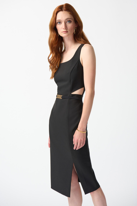 Hardware Detail Cut-Out Dress Style 242101. Black. 6