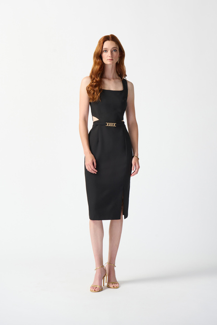 Hardware Detail Cut-Out Dress Style 242101. Black. 10