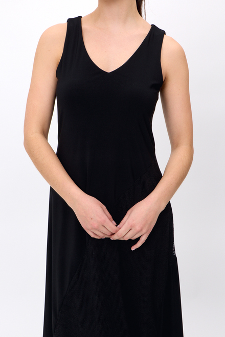 Sleeveless V-Neck Dress Style 242110. Black. 3