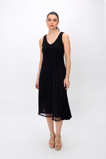 Sleeveless V-Neck Dress Style 242110. Black. 5