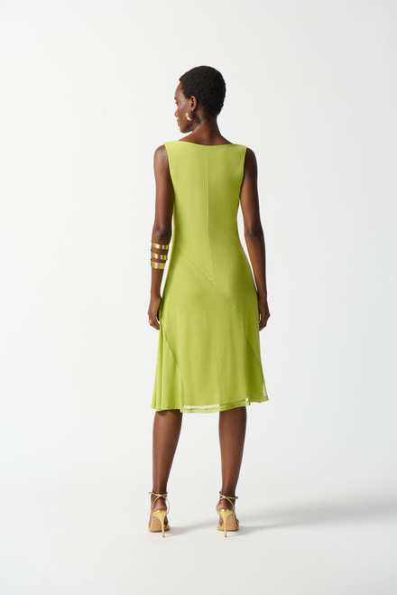 Sleeveless V-Neck Dress Style 242110. Key Lime. 4