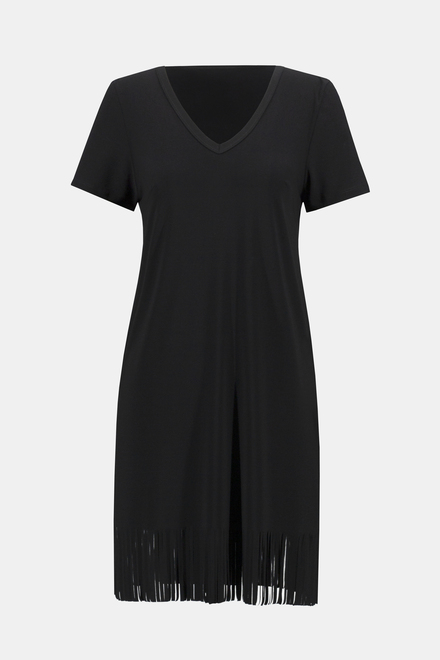 Fringe Detail Dress Style 242113. Black. 4