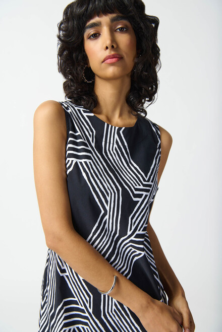 Abstract Print Dress Style 242114. Black/vanilla. 3