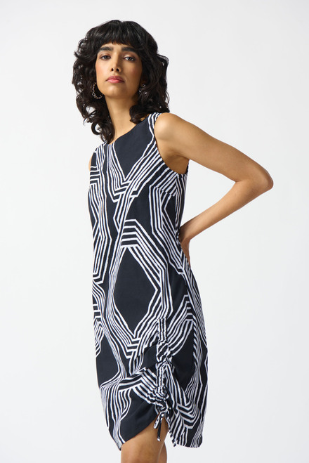 Abstract Print Dress Style 242114. Black/vanilla. 4