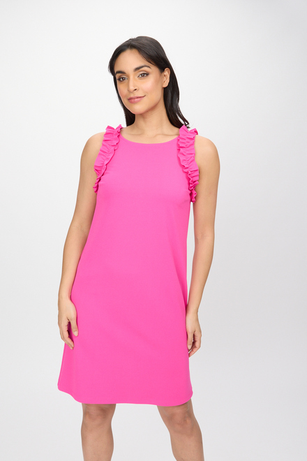 Ruffle Detail Shift Dress Style 242115. Ultra pink