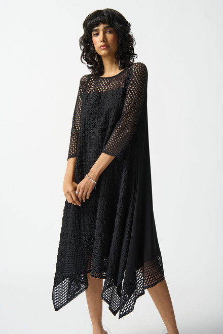 Lace Overlay Dress Style 242117. Black. 4