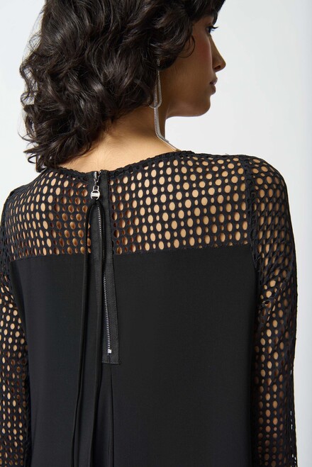 Lace Overlay Dress Style 242117. Black. 3