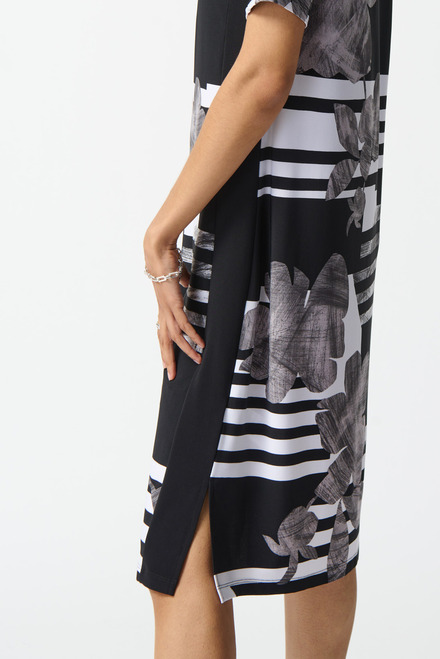Printed &amp; Striped Shirt Dress Style 242118. Vanilla/black. 4