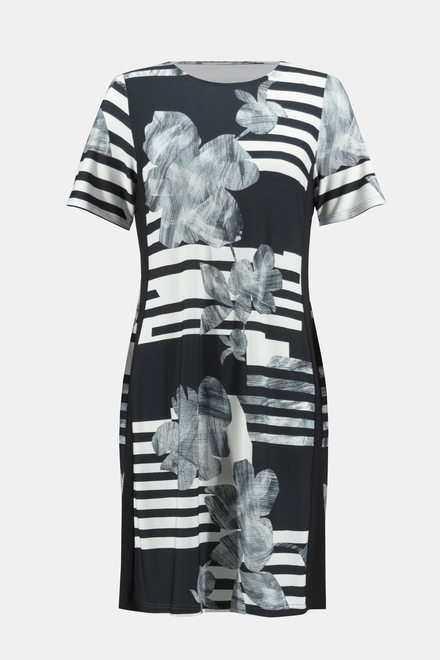 Printed &amp; Striped Shirt Dress Style 242118. Vanilla/black. 6