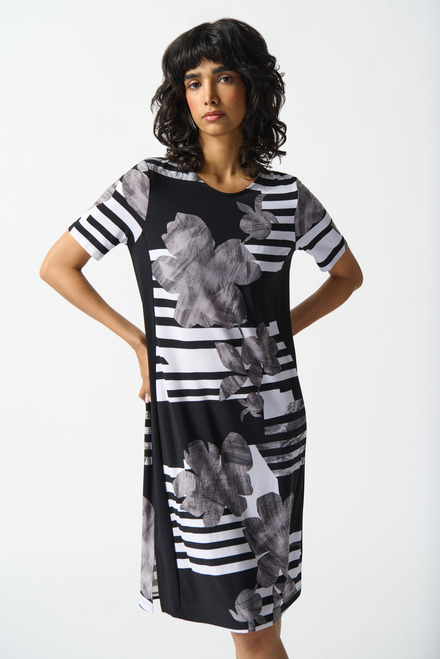 Printed &amp; Striped Shirt Dress Style 242118. Vanilla/black. 5