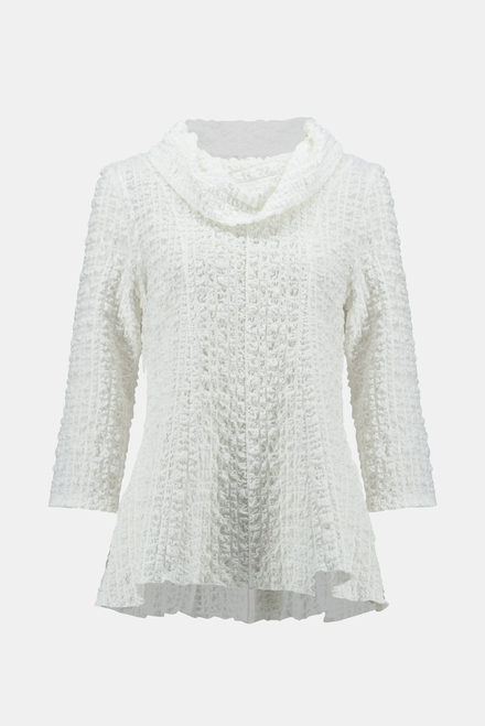Textured Shawl Collar Top Style 242120. White. 5
