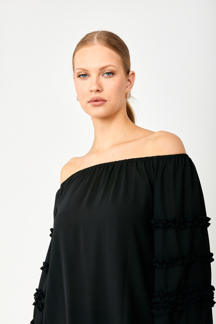 Off-Shoulder Ruffle Sleeve Top Style 242127. Black. 2