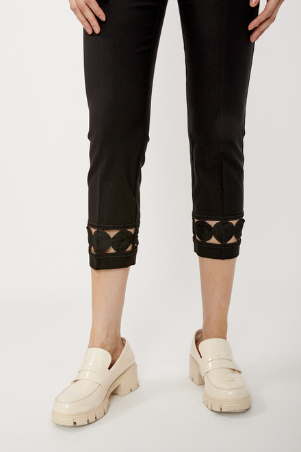 Lace Cuff Cropped Pants Style 242131. Black. 4
